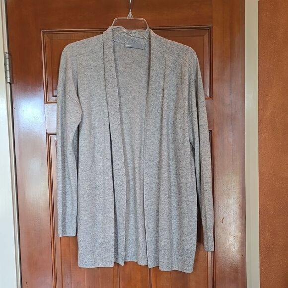 Vince Gray Cardigan Cashmere & Wool Sweater with Draped Open Front, NWT. - Picture 1 of 7
